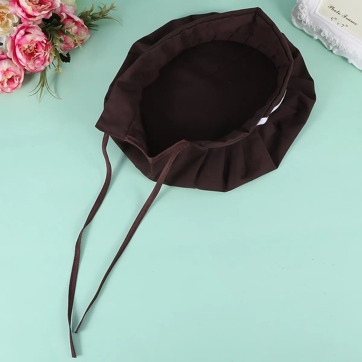 1PC Adjustable Food Baking Smoke-proof Chef Hat Dustproof Oil Proof Working Hat Lace-up Catering for Women Men Wearing (Coffee)