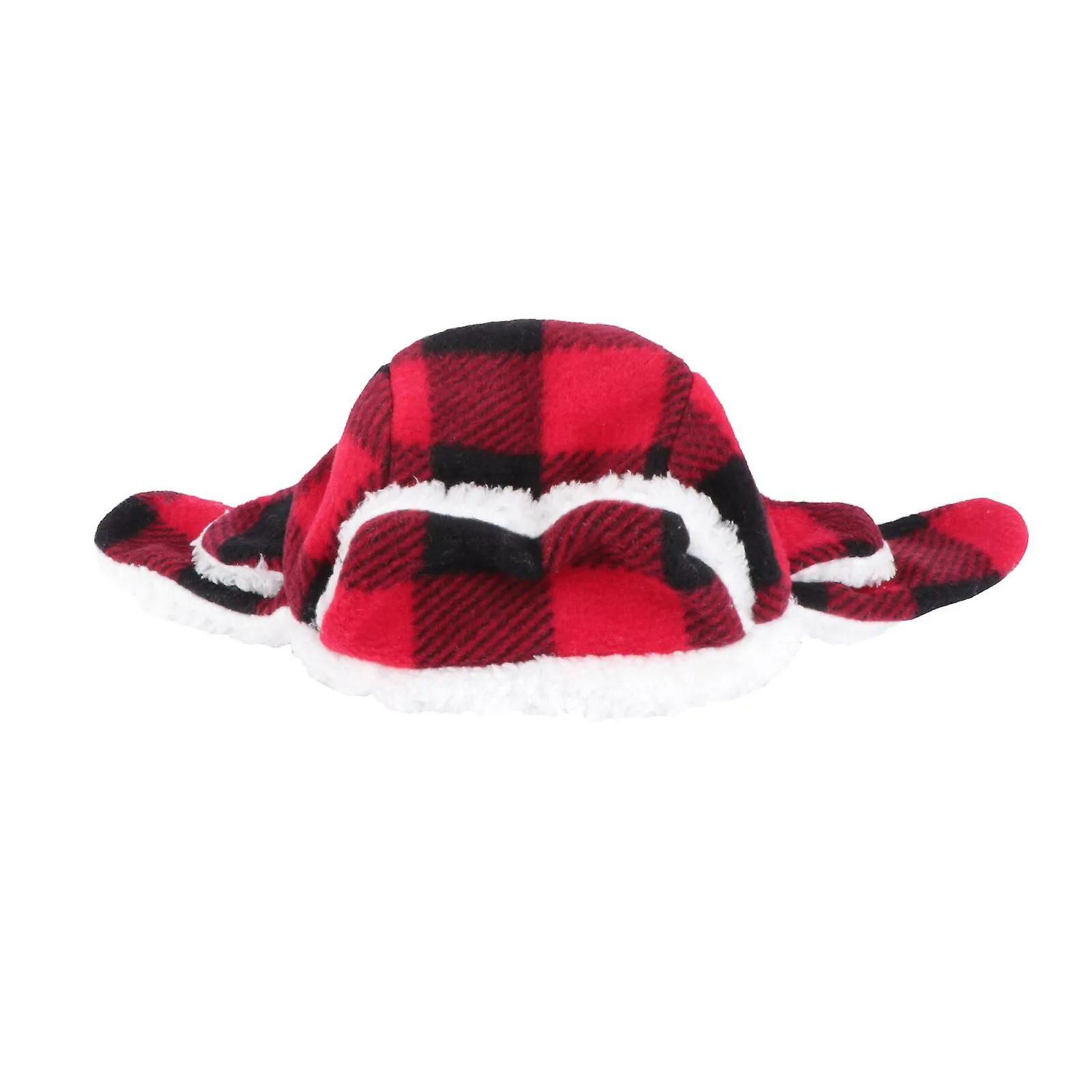 1pc Adorable Pet Hat Pet Plush Hat Warm Beret Winter Costume (black, Red)