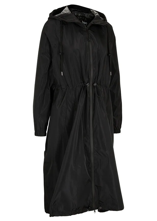 Abrigo funcional oversize, muy ancho, impermeable Negro