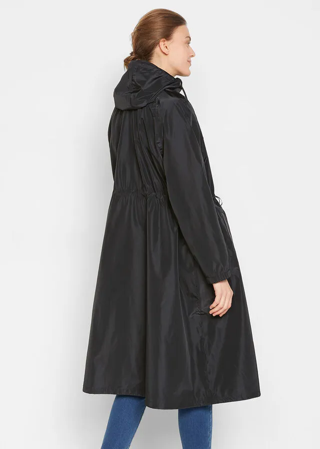 Abrigo funcional oversize, muy ancho, impermeable Negro