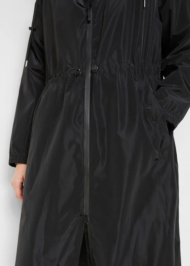 Abrigo funcional oversize, muy ancho, impermeable Negro