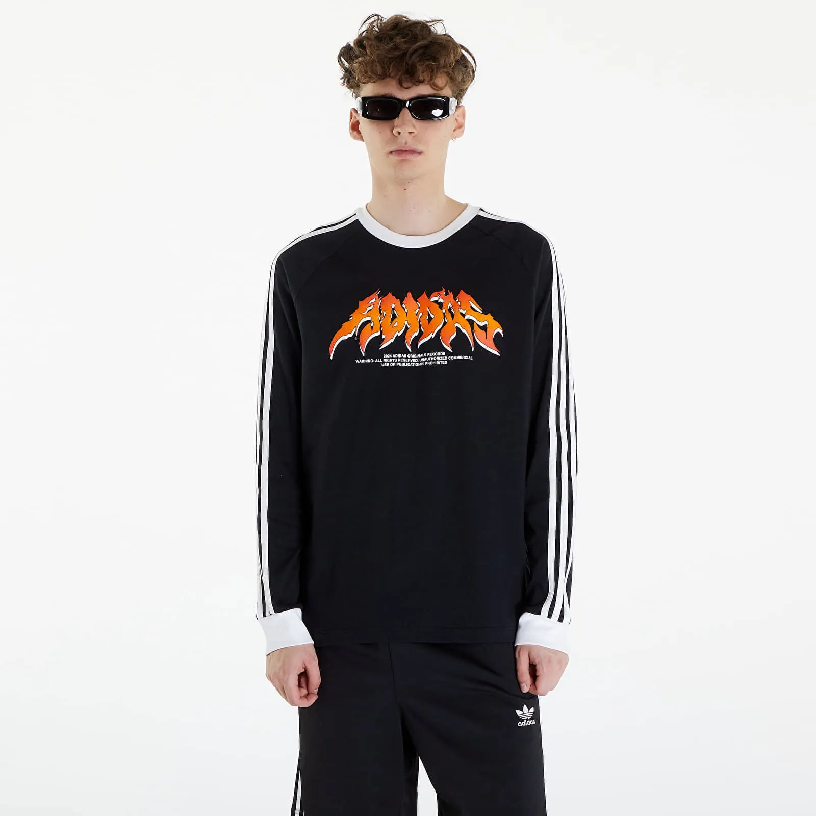 adidas Originals Flames Long Sleeve Tee Black/ White