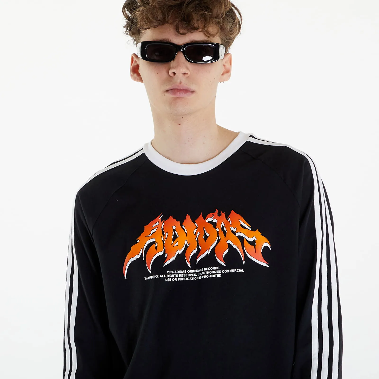 adidas Originals Flames Long Sleeve Tee Black/ White