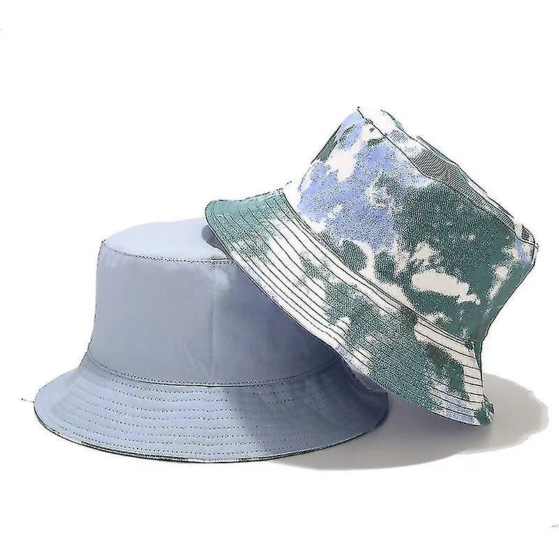 Adult Bucket Hat Fisherman Hat Reversible Fishing Hat Colourful Graffiti Caps Hip Hop Creative Tie Dye Hat