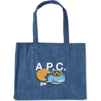 A.P.C. END. x 'Coffee Club' Diane x Denim Shopping Tote Bag