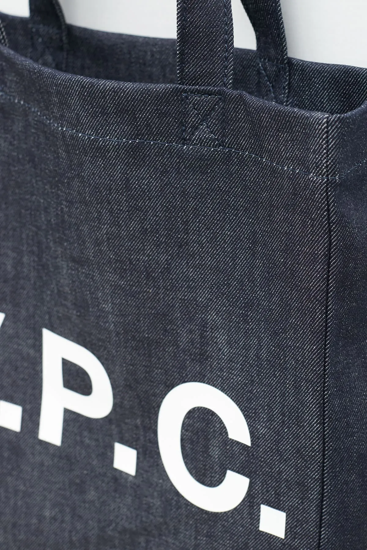 APC INDIGO DENIM LAURE TOTE BAG