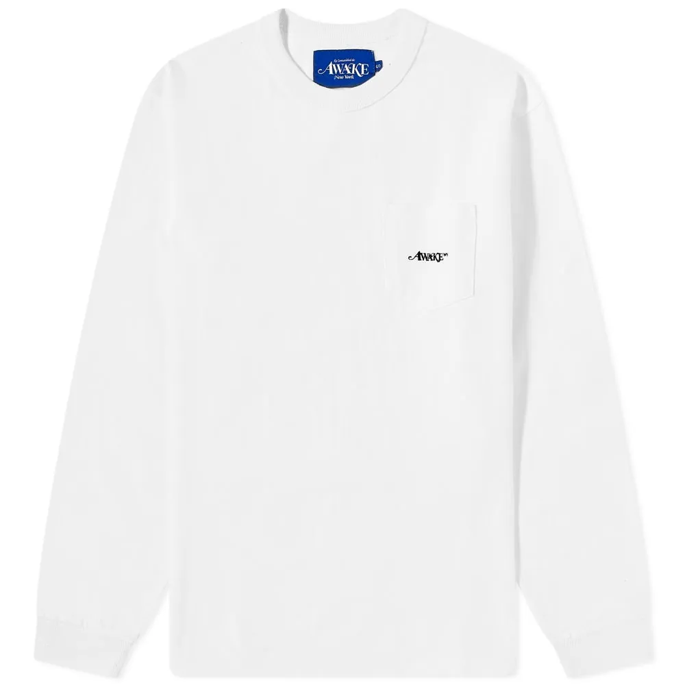 Awake NY Long Sleeve Classic Logo Pocket Tee