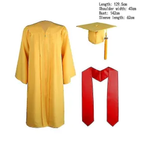 Bachelor Robes+hat Set University Graduation Gown Student High School Uniforms