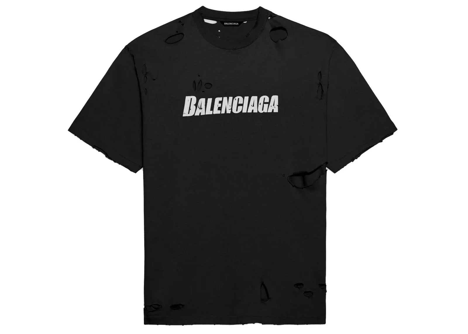 Balenciaga Caps Destroyed Flatground T-shirt