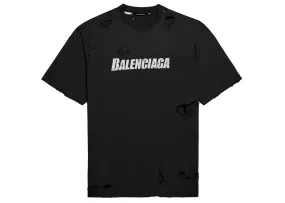 Balenciaga Caps Destroyed Flatground T-shirt