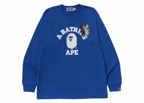 BAPE BAPE Mad Face College Long Sleeve Tee Blue