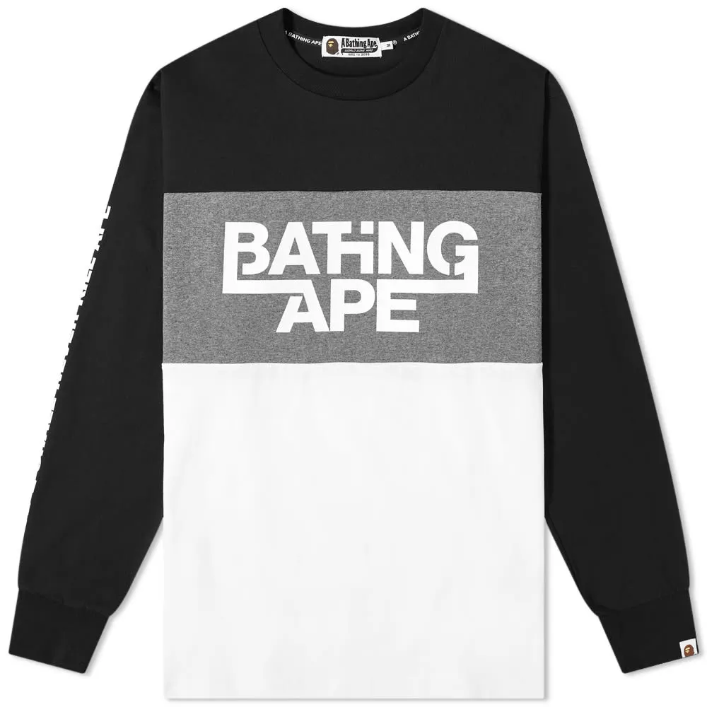 BAPE Long Sleeve Colour Block Relaxed Tee