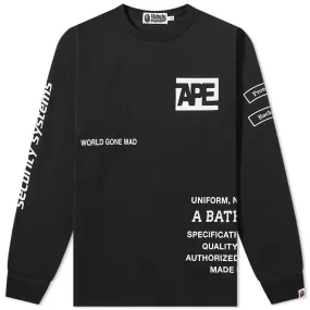 BAPE Long Sleeve Security Multi Print Tee