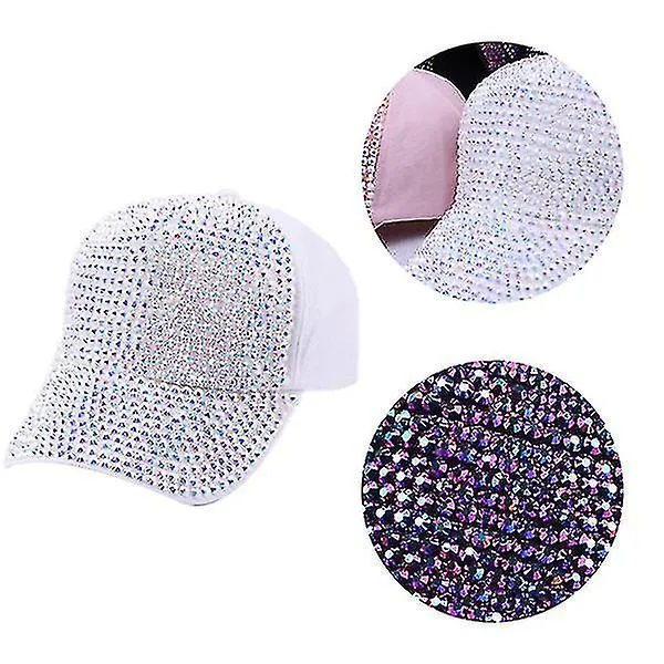 Baseball Cap Colorful Rhinestone Diamond Snapback Cap Spring Summer Hat