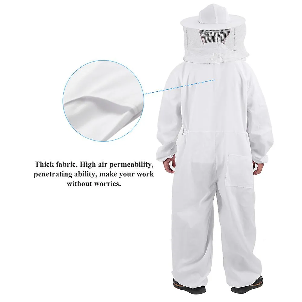 Beekeeping Suit Full Body Protective Equipment with Hat - Professional Beekeeper Gear