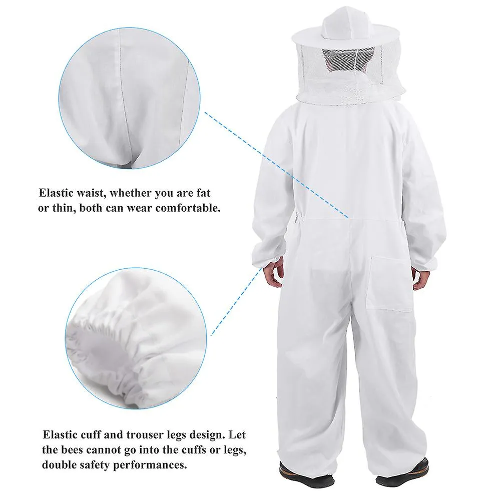 Beekeeping Suit Full Body Protective Equipment with Hat - Professional Beekeeper Gear