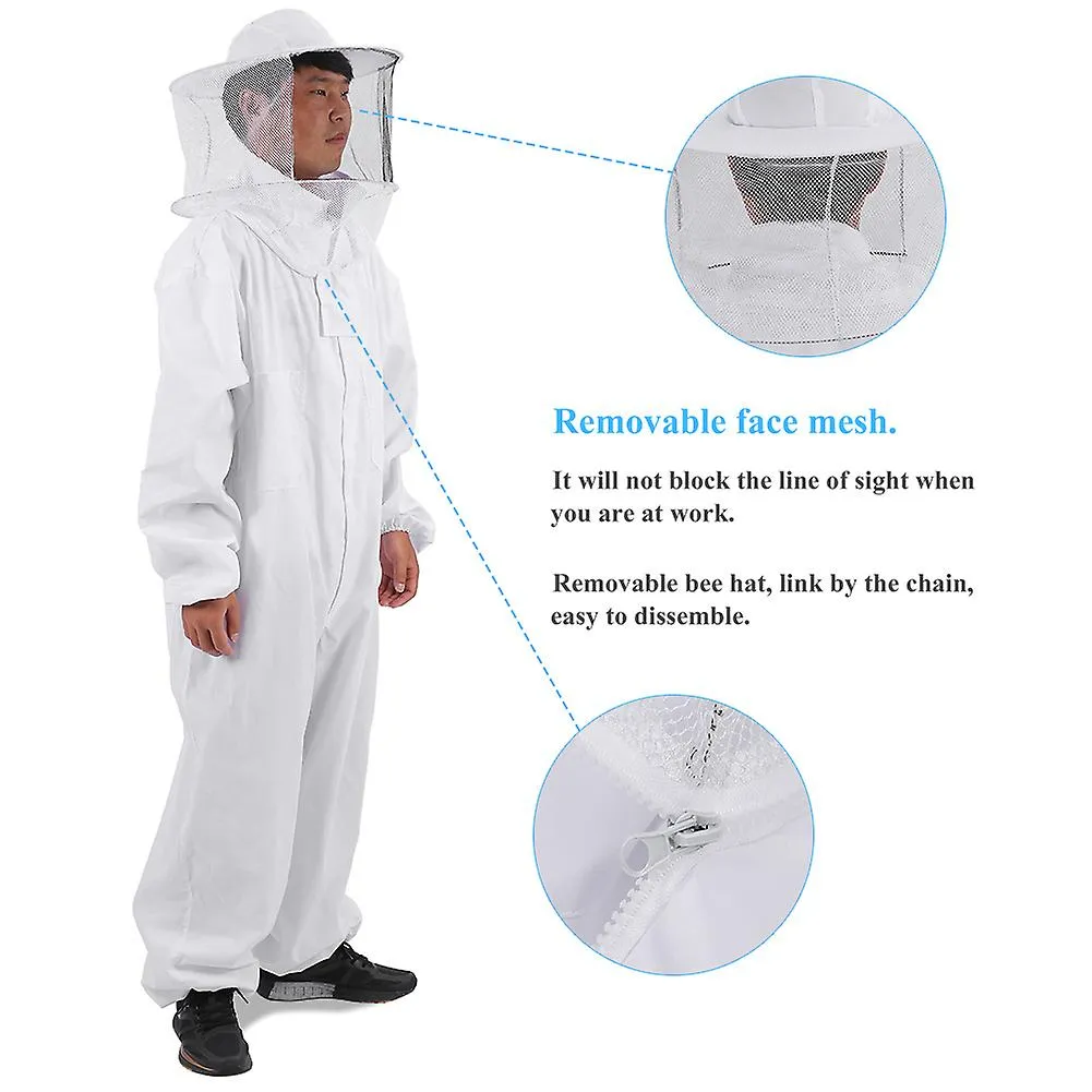 Beekeeping Suit Full Body Protective Equipment with Hat - Professional Beekeeper Gear