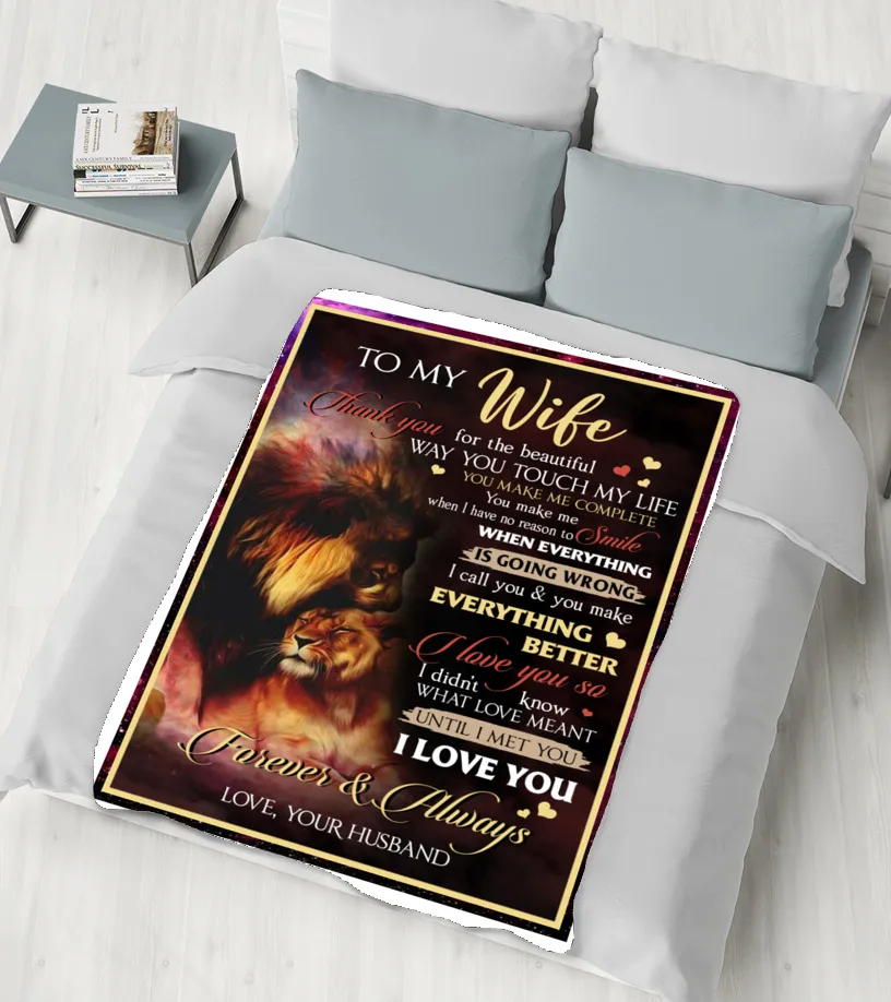 Blanket for wife Valentine's day gift Birthday's gift for wife Blanket for love 519a Manta suave 152 x 203 cm