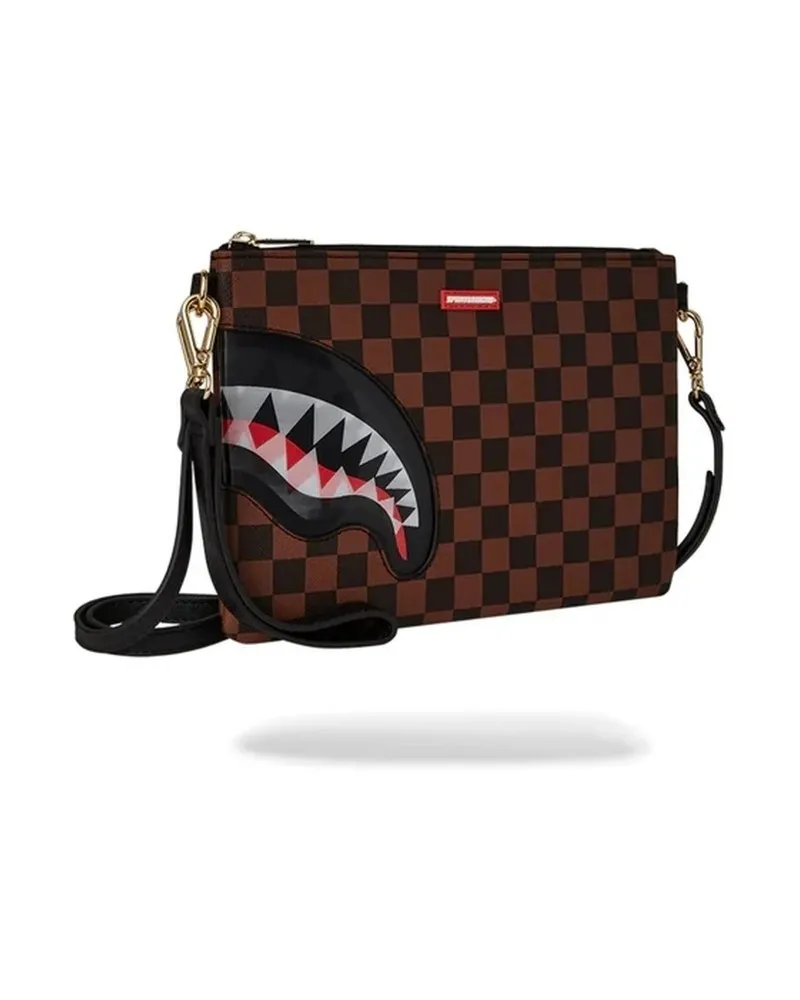 Bolso sprayground marron shark in paris lenticular chomp shoulder strap