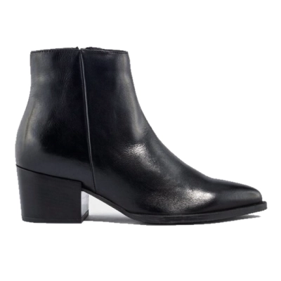 Botin mujer bajo piel negro