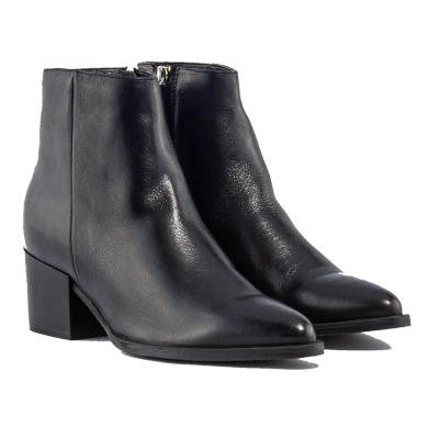 Botin mujer bajo piel negro