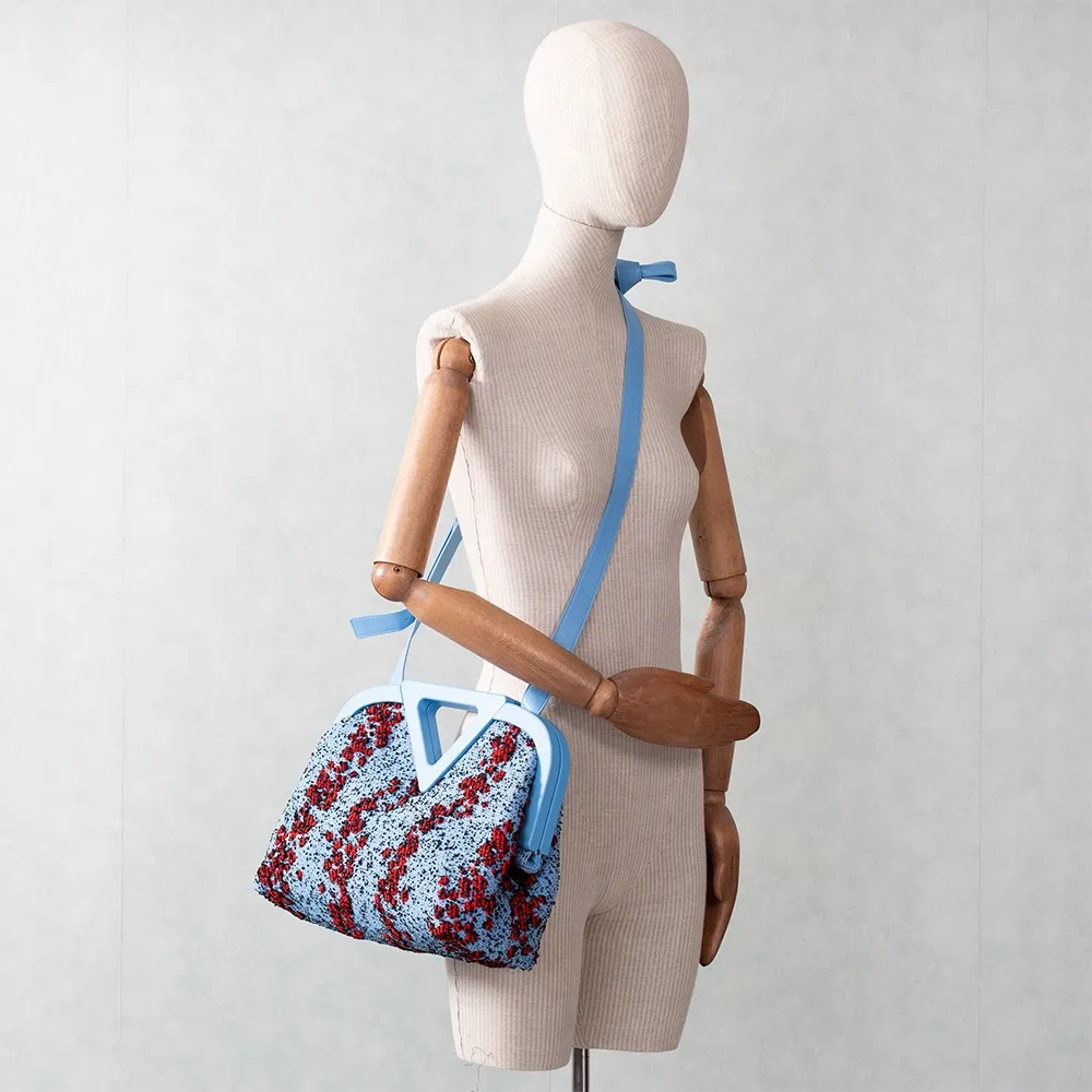 Bottega Veneta Bolso Point Bouclé Azul