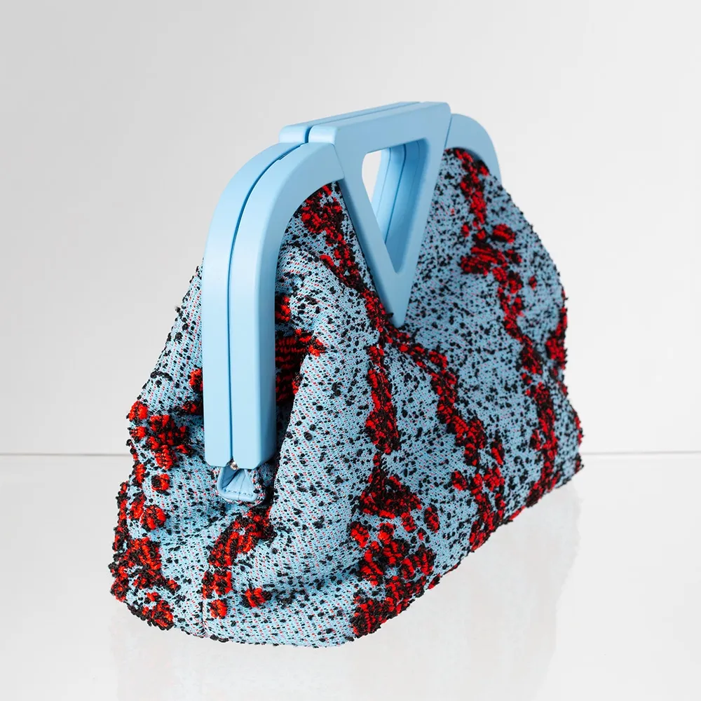 Bottega Veneta Bolso Point Bouclé Azul