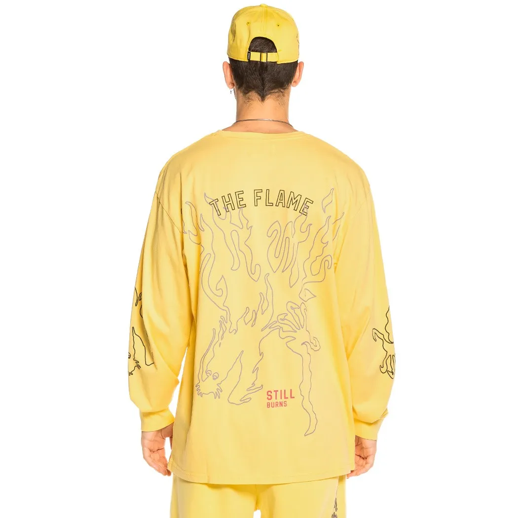 Camiseta GRIMEY manga larga unisex Yoga Fire Long Sleeve Tee Yellow Ref. GLS133-FW20-YLW- Amarilla The Flame