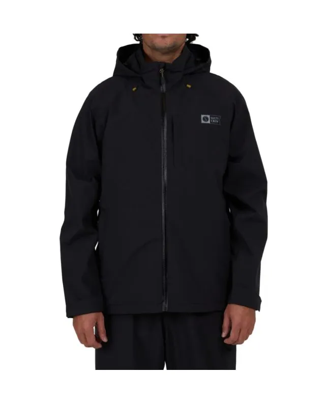 Chaqueta impermeable con capucha Salty Crew Long Range Jacket Negra