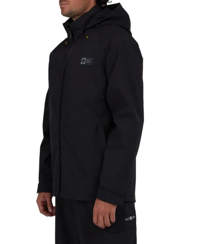 Chaqueta impermeable con capucha Salty Crew Long Range Jacket Negra