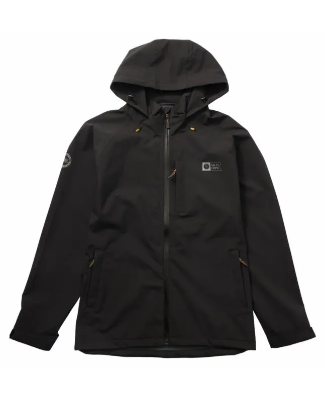 Chaqueta impermeable con capucha Salty Crew Long Range Jacket Negra