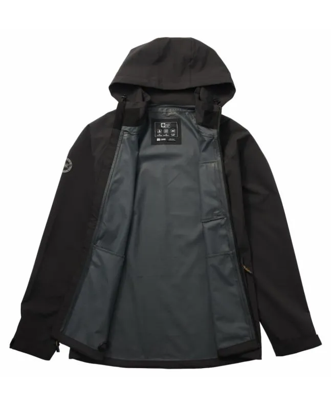 Chaqueta impermeable con capucha Salty Crew Long Range Jacket Negra