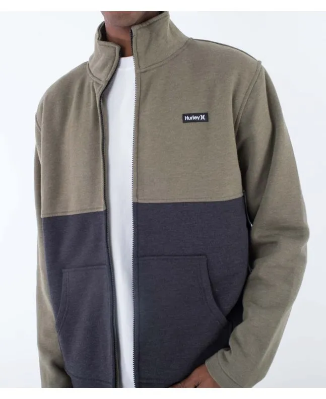 Chaqueta polar Hurley Alps Block Crew Gris-Verde