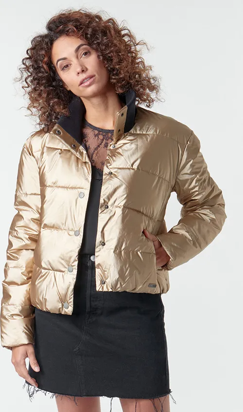 Chaqueta ROXY metálica impermeable con acolchado para Mujer Cross Stepping GOLD (yke0) Ref. ERJJK03398 dorada/oro metálica