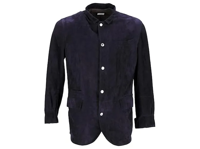 Chaqueta sastre Brunello Cucinelli de ante azul marino 