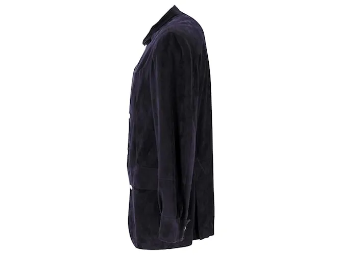 Chaqueta sastre Brunello Cucinelli de ante azul marino 