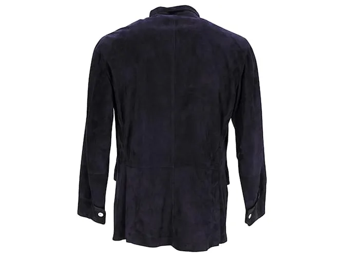 Chaqueta sastre Brunello Cucinelli de ante azul marino 