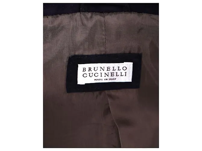 Chaqueta sastre Brunello Cucinelli de ante azul marino 