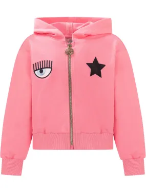 CHIARA FERRAGNI KIDS Hooded Sweatshirt with Zip