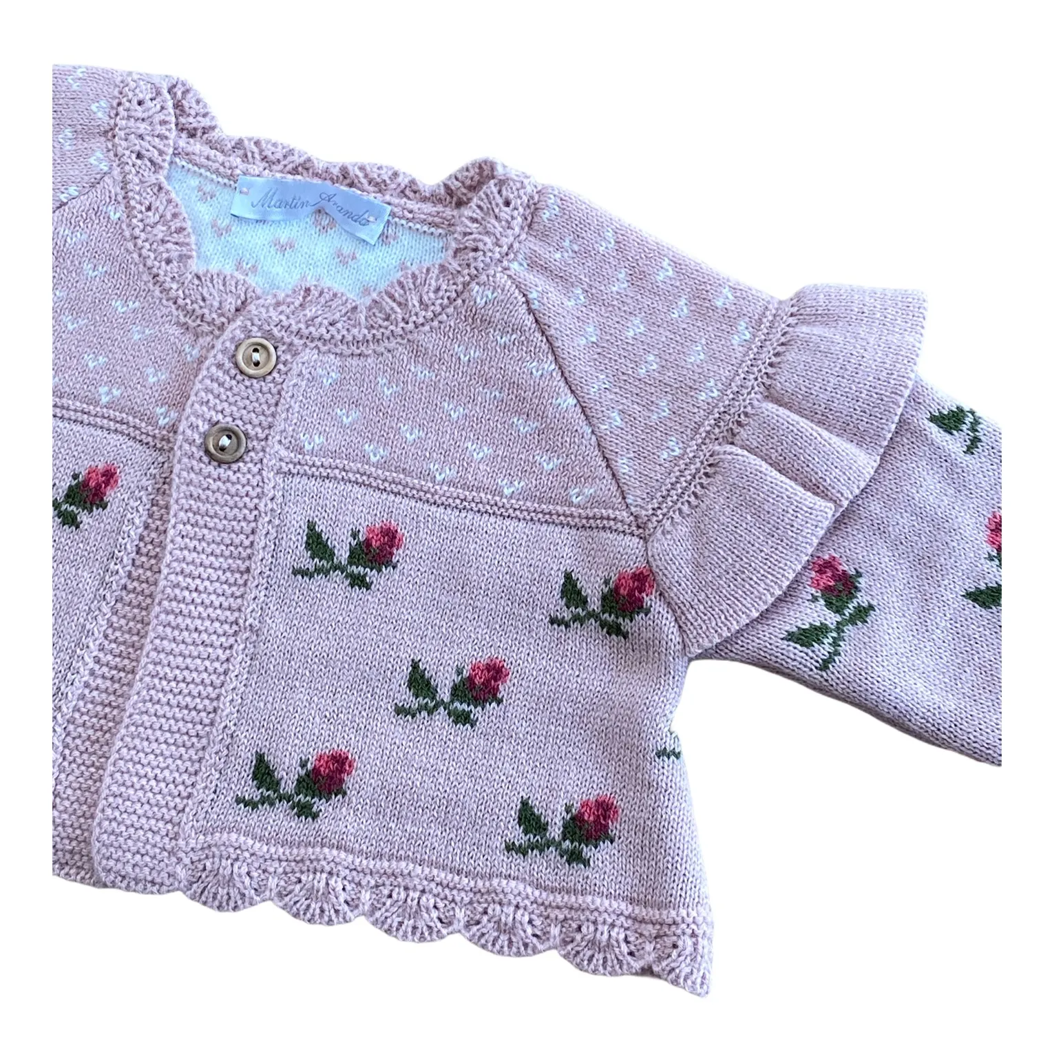 Chubby jacket with flowers. In pink or blue.