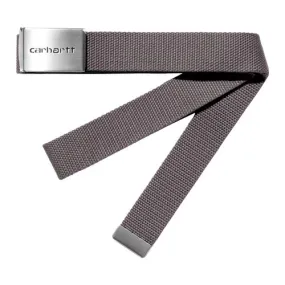 Cinturón Gris Carhartt Clip Belt Chrome Manta Con Hebilla Metálica De Clip Ajustable