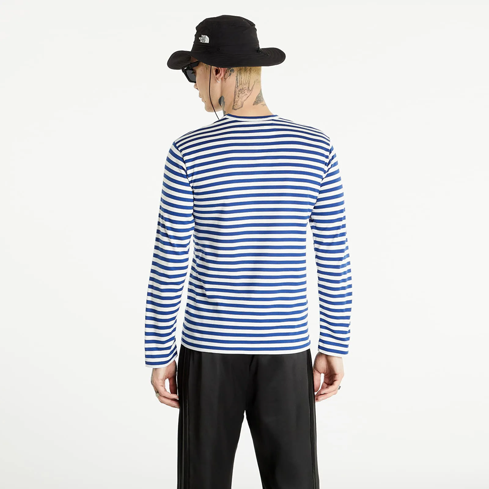 Comme des Garçons PLAY Long Sleeve Tee Navy/ White