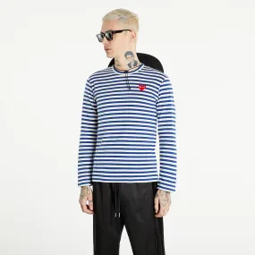 Comme des Garçons PLAY Long Sleeve Tee Navy/ White