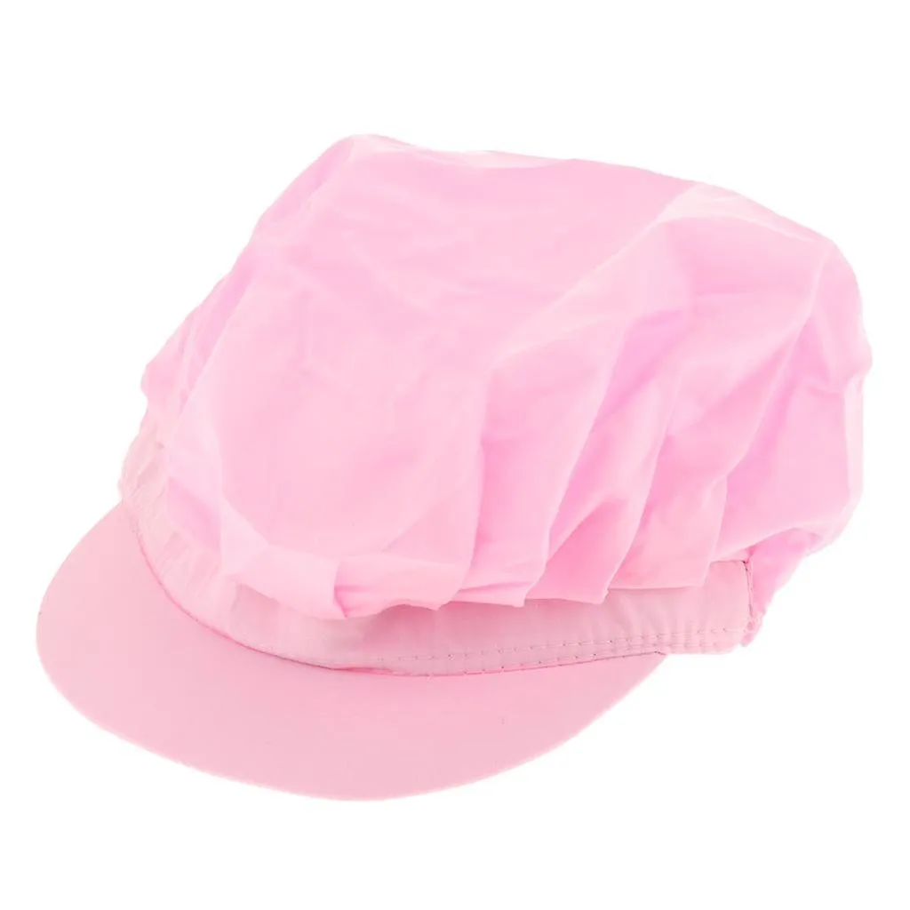 Cook Adjustable Men Women Kitchen Baker Chef Elastic Cap Hat Catering Pink A