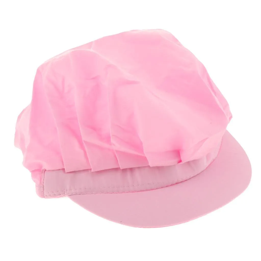 Cook Adjustable Men Women Kitchen Baker Chef Elastic Cap Hat Catering Pink A