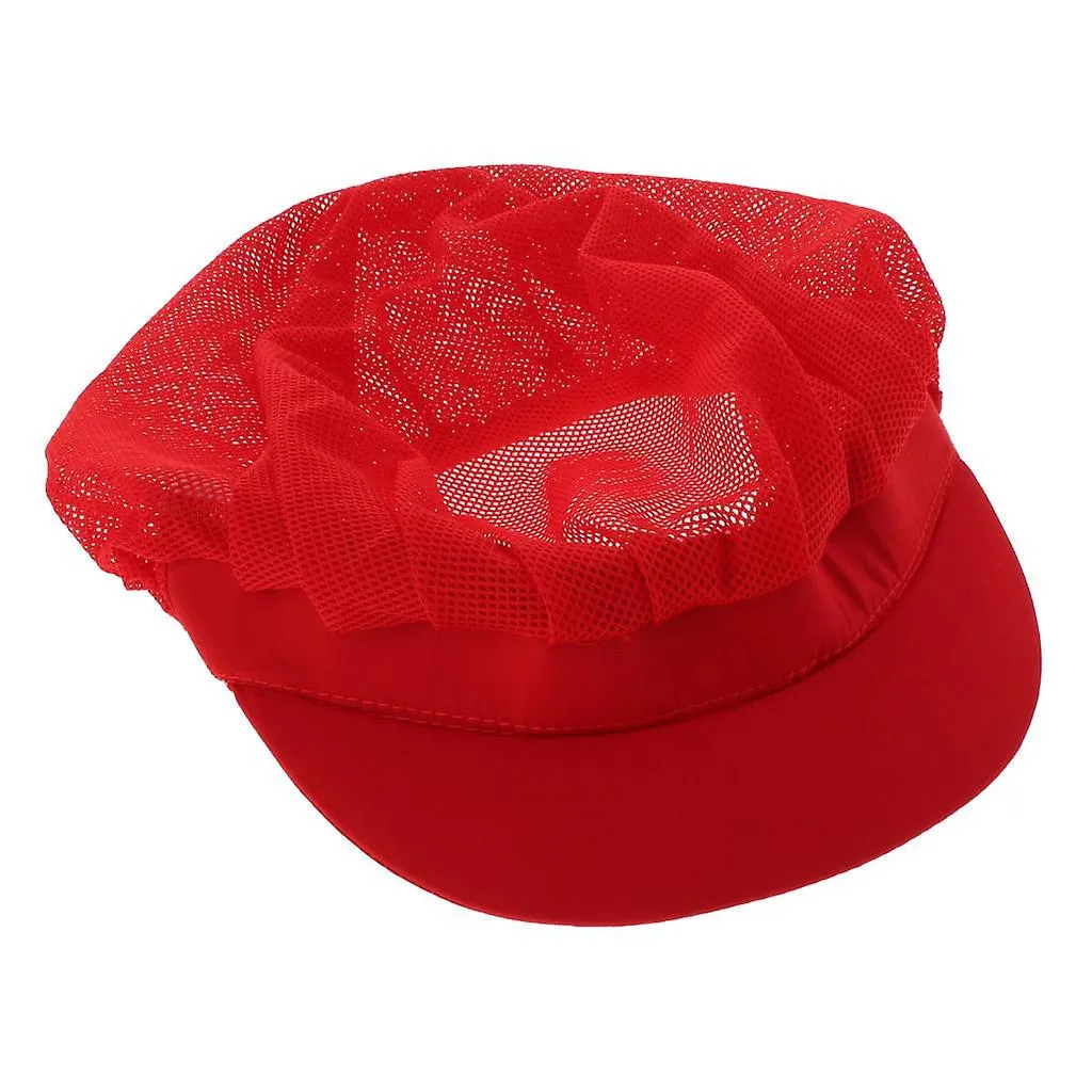 Cook Adjustable Men Women Kitchen Baker Chef Elastic Cap Hat Catering Red C