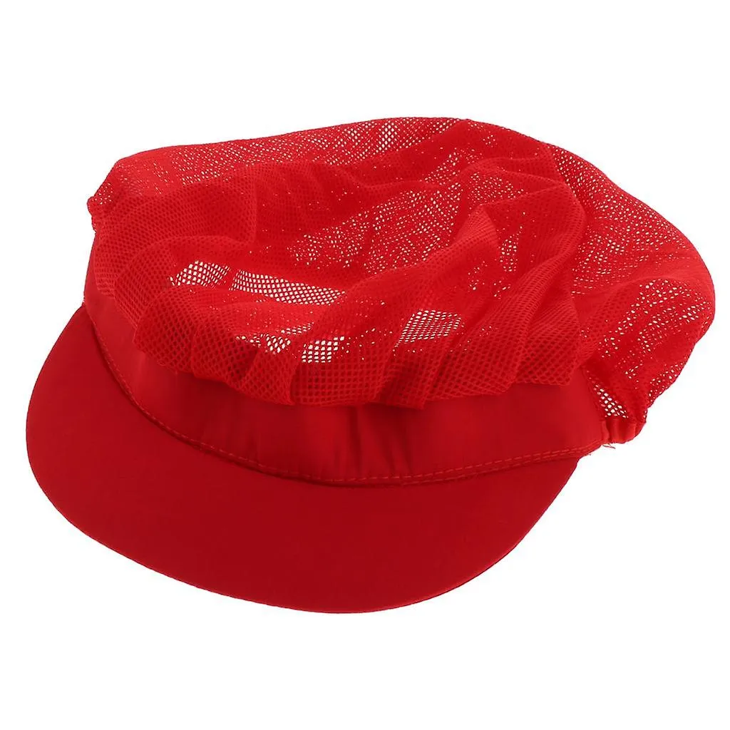 Cook Adjustable Men Women Kitchen Baker Chef Elastic Cap Hat Catering Red C