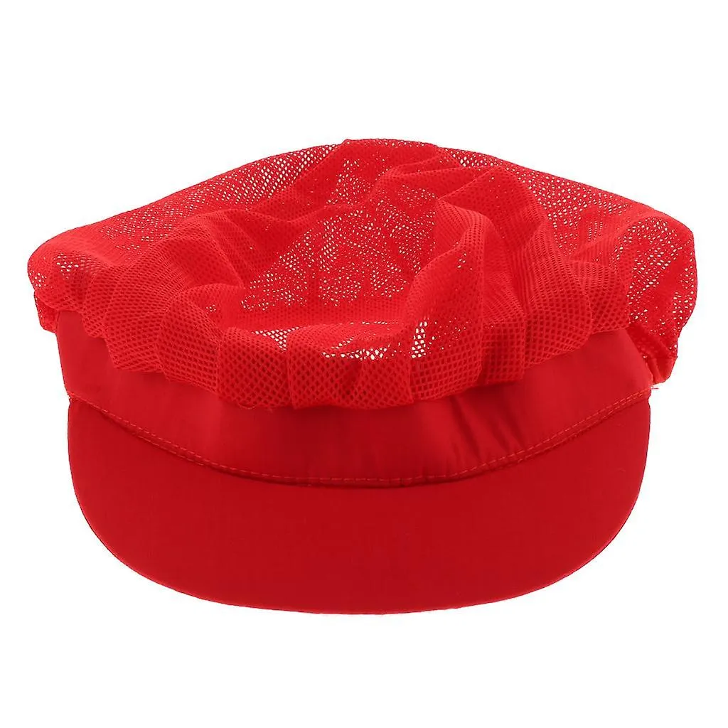 Cook Adjustable Men Women Kitchen Baker Chef Elastic Cap Hat Catering Red C