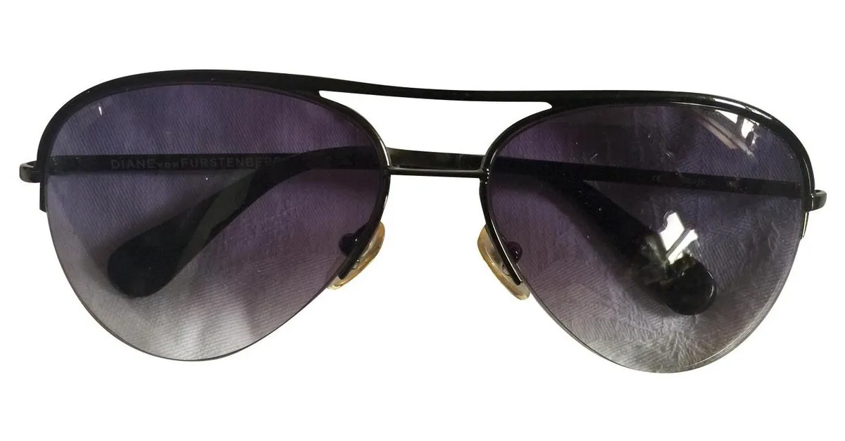 Diane Von Furstenberg Gafas de sol DvF Aviator Negro 