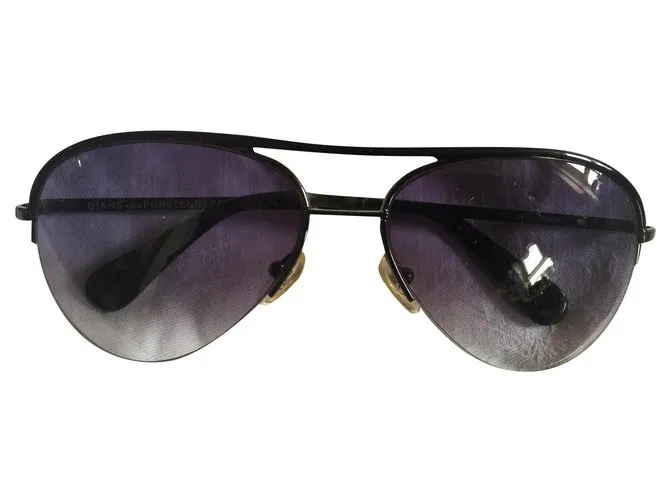 Diane Von Furstenberg Gafas de sol DvF Aviator Negro 